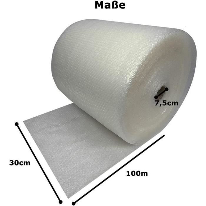 Papier bulle 30 cm x 100 m épaisseur 60 microns, 2 rouleaux[766