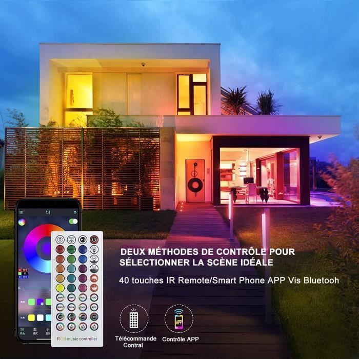 Ruban LED RGB Flexible 20 Mètres - Pour Intérieur - Contrôle à Distance - Multicolore - Installation Facile