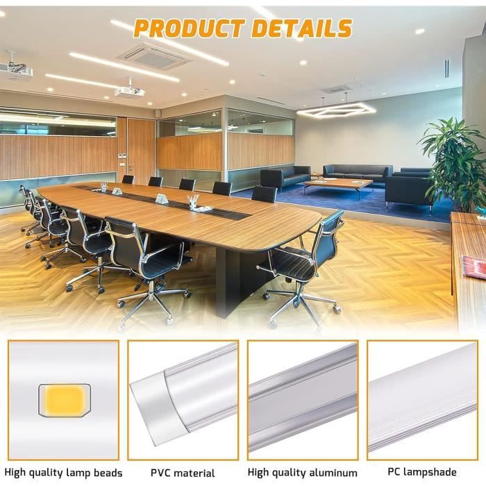 Reglette LED 90cm - 6 Pack - 30W 3600LM - Blanc Froid 6000K - Éclairage Garage, Atelier, Cuisine - Facile à Installer