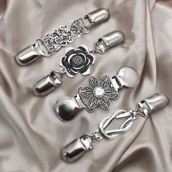 Broche Pour Fermer Un Decollete 4 Broches Vintage Pour Pull Ou Echarpes Style Retro Pour Cardigan Pour Col Et Chemise n1187 Achat Vente broche Broche Pour Fermer Un Decollete