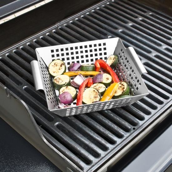 bremermann Plaque de Gril 25 x 21 x 6,5 cm Acier Inoxydable Panier /à Griller Po/êle