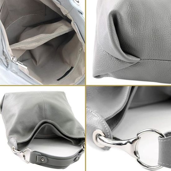 Sac Bandoulière Cuir Modamoda - Format A4 - Multi-compartiments - 40x30x15 Cm