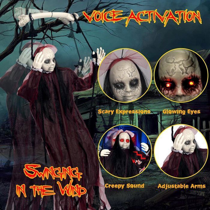 Décoration D'Halloween - Fantôme Suspendu Lumineux Avec Sons Effrayants