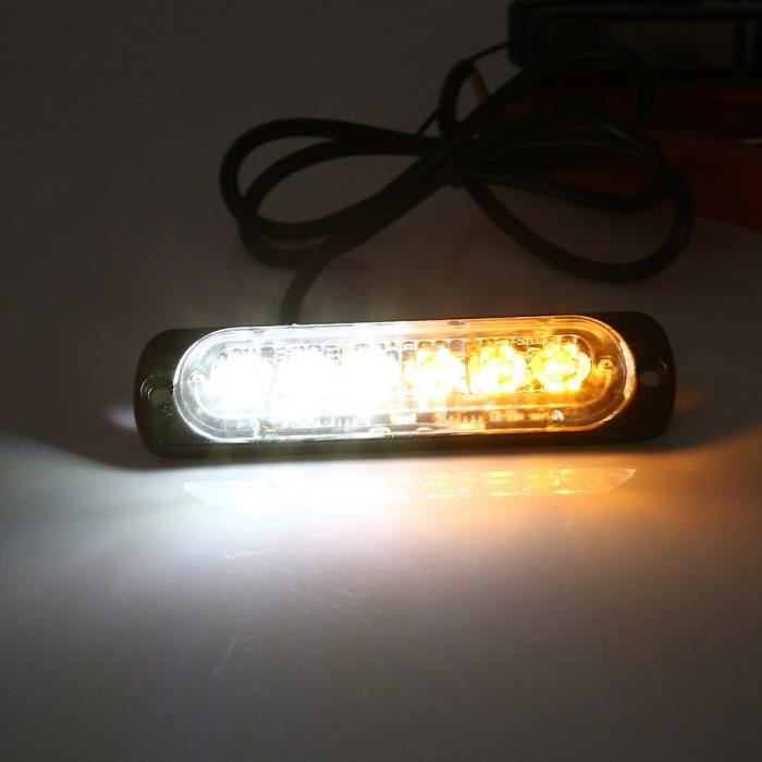 Lot De 4 Feux à LED 12 Modes Clignotants Pour Voiture – IP67 12V/24V – Aluminium
