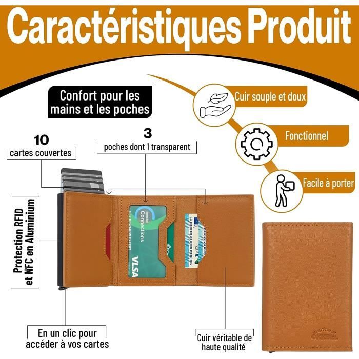 3 Étuis Protection RFID Carte Bancaire Carte Bleue Paiement Sans Contact -  Cdiscount Bagagerie - Maroquinerie