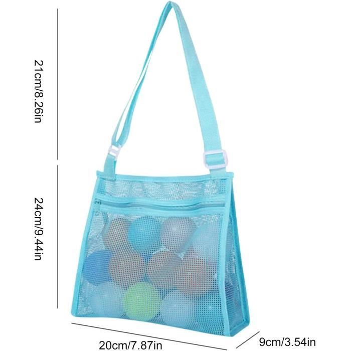 Sac En Maille Pour Jouets De Plage – Grand Sac Réutilisable Draining, Tissu Oxford, 45x45x30 Cm Bleu