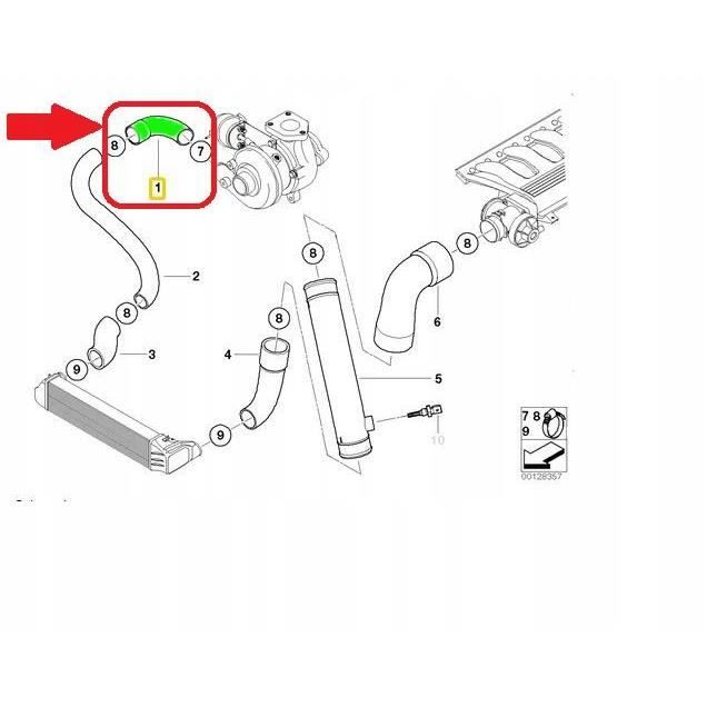 Durite D'entrée De Turbo Pour BMW E53 X5 3.0d - Réf. 11617794335 - Neuve