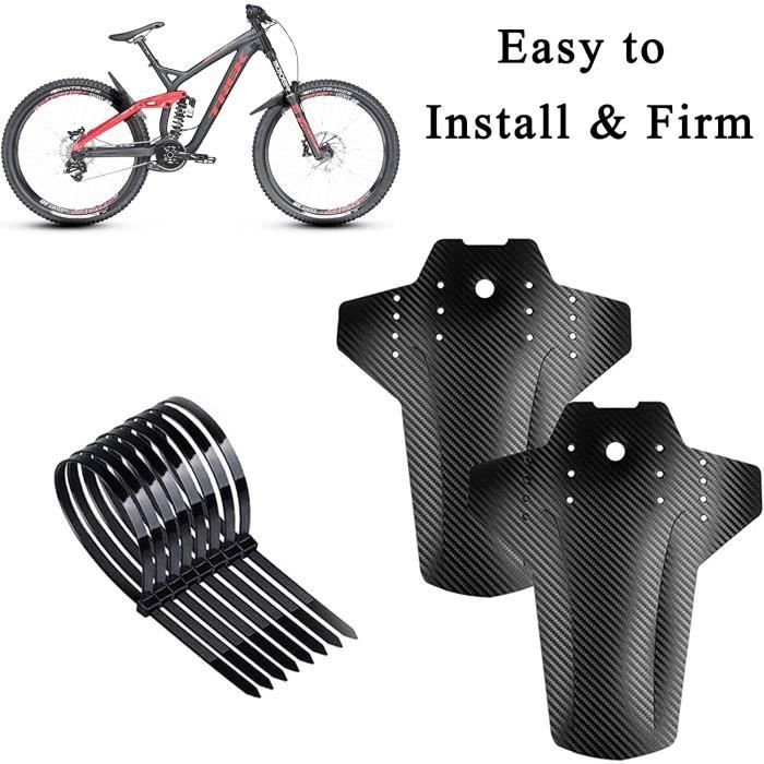 10pcs Mountain Bike Garde Boue Piece de Montagne Velo Fender Garde boue VTT homme carbone Avec 8 attaches de cable garde boue t A106 Cdiscount Sport