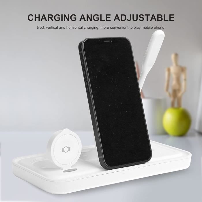 Support De Charge Sans Fil Qi 30W - Station S6 Rapide - Pour Bureau - Noir