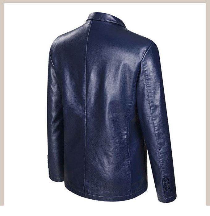 Veste Homme en Cuir Hiver Chaud Fashion Doublure Plus velours