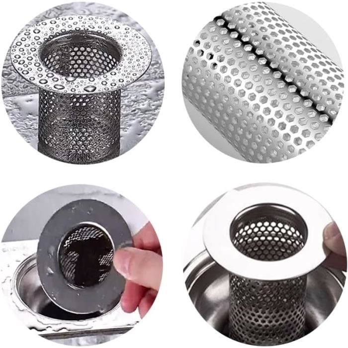 3 Filtres à évier En Acier Inoxydable - Anti Cheveux Et Déchets Pour Cuisine Et Salle De Bain - Faciles à Nettoyer - 6