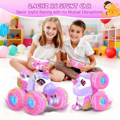 Kizeefun Voiture RC Tout Terrain – 2,4 GHz, LED, Musique, Rotation 360°, Rechargeable, Cadeau Enfant