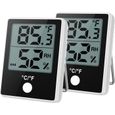 Thermomètre hygromètre numérique [Lot de 2], Station météo, Petit Thermo-hygromètre intérieur, Mini Moniteur d'humidité-0