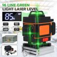 4D Niveau Laser Automatique 16 Lignes + Support + Télécommande + EU Chargeur-0