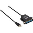 Câble Adaptateur USB vers 1 Port Parallèle pour Imprimante Mâle 1x USB A Mâle 1x Centronics Mâle-0