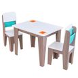 KidKraft - Ensemble Table et 2 Chaises en bois pour enfant, rangement intégré Pocket – Gris-0