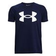 Under Armour Boys' Standard Tech Big Logo Short Sleeve T-Shirt, (410) Midnight Navy - - White, Youth Medium-0