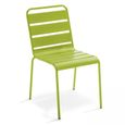 Chaise d'intérieur - OVIALA - Palavas - Vert - Style industriel - Haute résistance-0