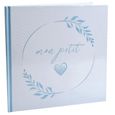 1 Livre d'or "mon petit coeur" en Bleu Ciel et Blanc REF/7624 (Baby Shower, Naissance, Baptême)-0
