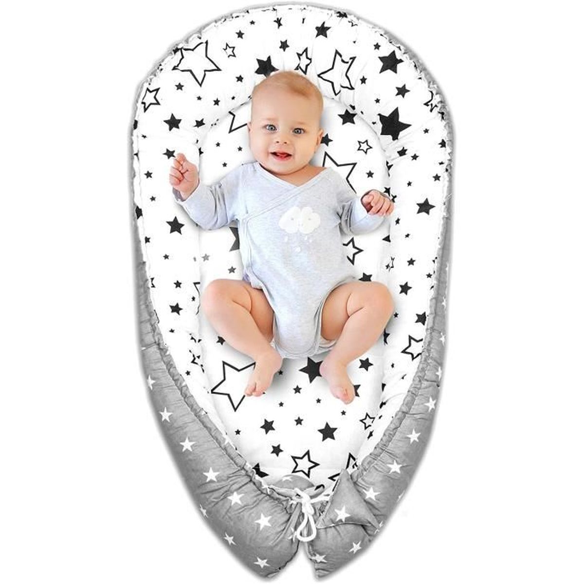 Amazinggirl Reducteur Lit Bebe Minky Bleu Avec Motif Ours Blanc Et Bleu 90 X 50 Cm Matelas Cocoon Cale Bebe Pour Lit Baby Nest Coton Avec Minky Bebe Et Puericulture La Chambre