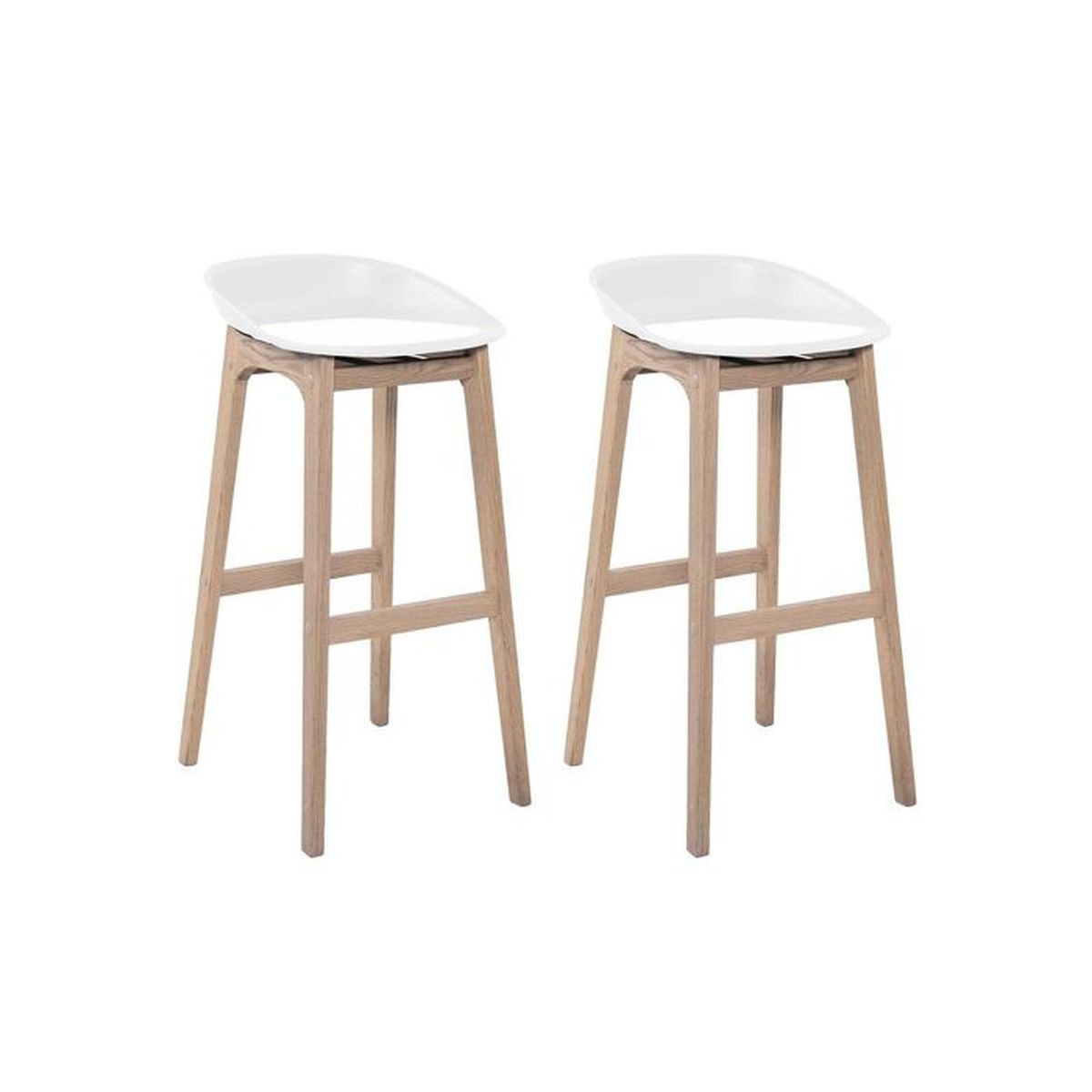 Tabouret Bar Bois Et Blanc