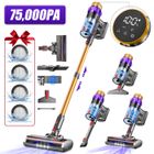 AIIBOT Aspirateur balai sans fil 75000pa/2.0L/70Min MAX d'Autonomie, 5 filtres HEPA,Écran LED, pour Sols Durs/Tapis/Les Poils