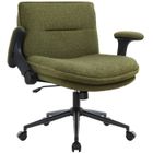 IWMH Chaise de Bureau avec Accoudoirs Pliables, Fauteil de Salon avec Roulettes, Réglable en Hauteur Chaise Pivotante - Vert