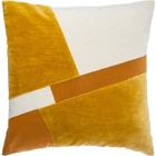 ATMOSPHERA Coussin Patch en velours coton - 40 x 40 cm - Ocre