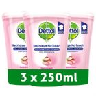 DETTOL Recharge Savon Liquide - No-Touch - Beurre de Karité - Lot de 3 - 250 ml - Action Nettoyante