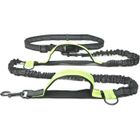 DIERCOSY Courir pour chien Laisse réglable chien Courroie de taille Mains Leash ceinture libre réfléchissant Double pour chien vert clair