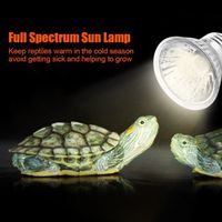 Lampe Tortue Terrestre Chauffante Reptiles pour Aquarium Éclairages 25W UVA UVB avec Base Longue 360° Rotation (avec Ampoule) 90465