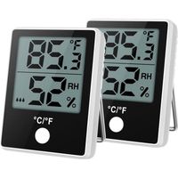 Thermomètre hygromètre numérique [Lot de 2], Station météo, Petit Thermo-hygromètre intérieur, Mini Moniteur d'humidité