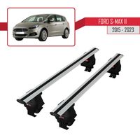 Barres de Toit ACE-4 Railing Porte-Bagages de voiture - Gris - Compatible avec Ford S-Max II 2015-2023