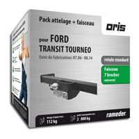 Attelage - Ford TRANSIT TOURNEO Autobus/Autocar - 10/08-08/14 - rotule standard - Oris - Faisceau universel 7 broches