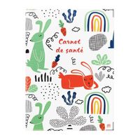 Protège carnet de santé ENFANT couleur motif lapin Color Pop - 22 x 16 cm - France