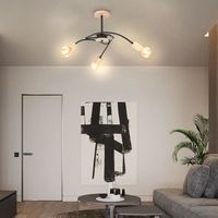 MOGOD Plafonnier Moderne - Style Scandinave - 3 E27 Têtes Lampe Plafond en Forme de U, Luminaire pour Salon Chambre