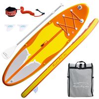 FEATH-R-LITE-Stand up paddle gonflable de randonnée Planche à pagaie gonflable pliable,150KG MAX,305x 80x 15cm-orange
