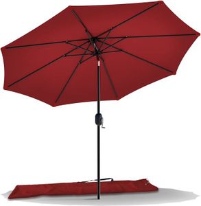 PARASOL Rouge Parasol de Jardin Parasol Inclinable 270cm Toile Protection UV pour Balcon Patio Terrasse Exterieur Rouge