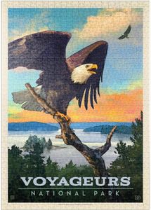 PUZZLE Voyageurs National Park: Bald Eagle, Vintage Poste