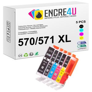 Cartouche D'encre Noir Nopan-Ink Compatible Canon 570XL - Lot De 4, Neuf Sous Blister