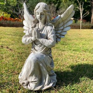 Statue Ange Résine Blanc – Figurine De Jardin, Cadeau Déco (neuf)
