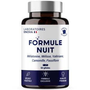 COMPLEMENTS ALIMENTAIRES - DETENTE FORMULE NUIT - Melatonine 1,9 mg + Passiflore - 60 nuits de Sommeil Naturel
