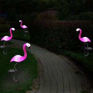 BALISE - BORNE SOLAIRE  Lampe de jardin solaire LED flamant rose - étanche