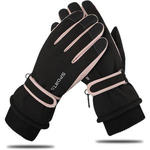 GANTS - MOUFLES DE SKI Gants thermiques dhiver pour femme, gants de ski pour écran tactile, gants antidérapants pour le cyclisme, la noir