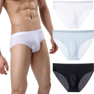 CULOTTE - SLIP Lot de 3 Slips Hommes Underwear Mesh Ultra-fin Respirant Surface Glacée Soie Ultra Doux et Confortable Trunk