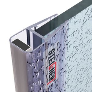 STEIGNER Joint de douche pour paroi en verre, 30cm, vitre 6/7/ 8 mm, joint  d'étanchéité PVC droit pour les cabines de douche réctangulaires, UK11