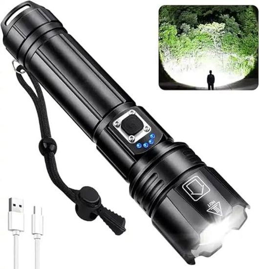 GOVR Lampe Torche LED Ultra Puissante, 20000 Lumens Lampe de Poche Rechargeable, Lampe Tactique