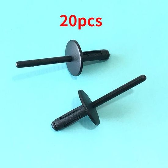 Kit De 100 Clips De Pare-chocs Auto - Rivets Plastique Poussoir Noir Et Blanc - Pour Fixation Panneaux Et Pare-chocs