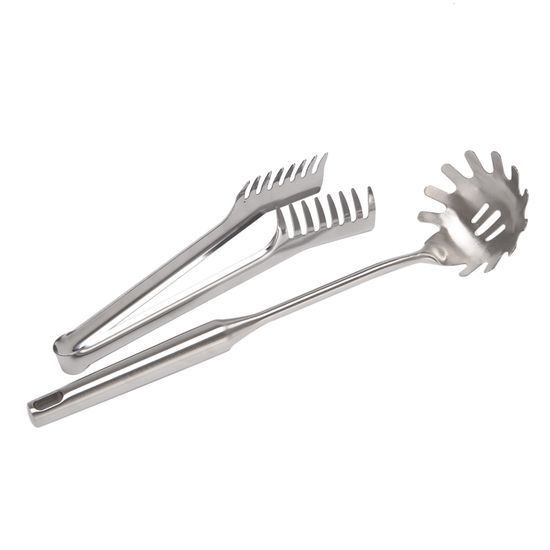 Pince à Spaghetti Inox 34cm - Serveur à Pâtes Avec Dents | Résistant Chaleur, Lave-Vaisselle