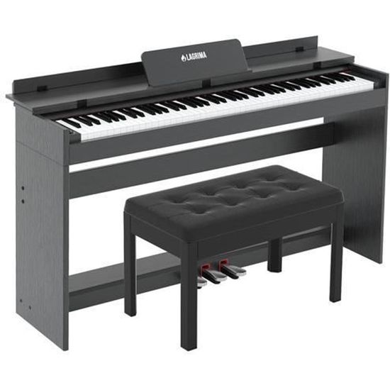 LEADZM Piano Numérique 88 Touches Semi-Marteau - Clavier Électronique Avec Support X, Bluetooth Et Pédale